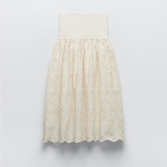 ZARA COMBINATION EMBROIDERED KNIT DRESS - Picture 7 of 12